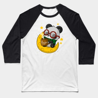 cute panda coffee moon Baseball T-Shirt